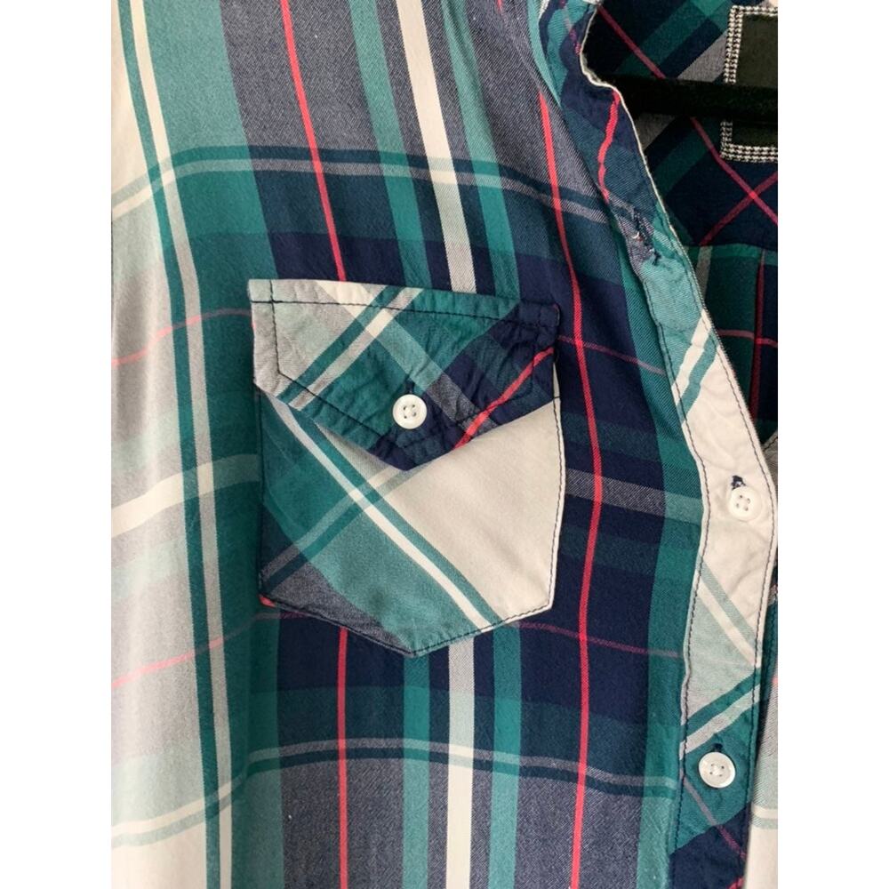 Rails Green And White Plaid Collared Button-Down … - image 4